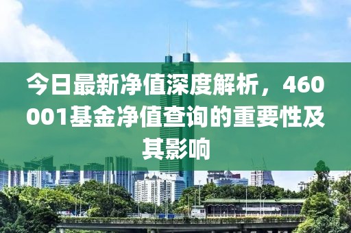 今日最新净值深度解析，460001基金净值查询的重要性及其影响