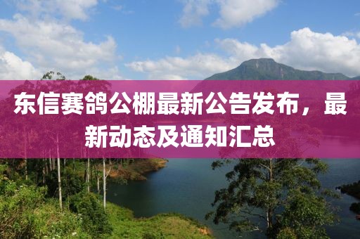 东信赛鸽公棚最新公告发布，最新动态及通知汇总