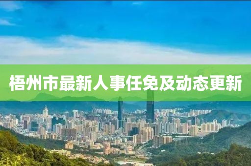 梧州市最新人事任免及动态更新