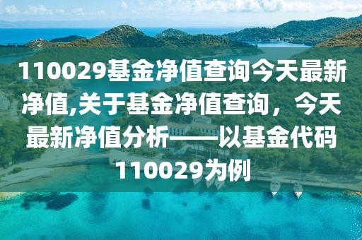 110029基金净值查询今天最新净值,关于基金净值查询，今天最新净值分析——以基金代码110029为例